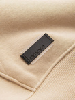 BASIC men's cotton sweatshirt kangaroo hoodie - beige V6 OM-SSBN-0161