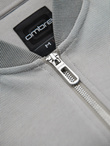 Men's pique knit bomber jacket - gray V4 OM-SSZP-0238
