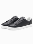 Klasyczne buty męskie sneakersy z wysoką podeszwą – grafitowe V4 OM-FOCS-0165