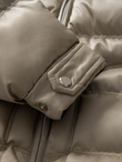 Men's quilted jacket with gloss and stand-up collar - light grey V5 OM-JALP-0218