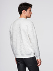 Men's RELAXED FIT sweatshirt with embossed letters - ecru V2 B1712