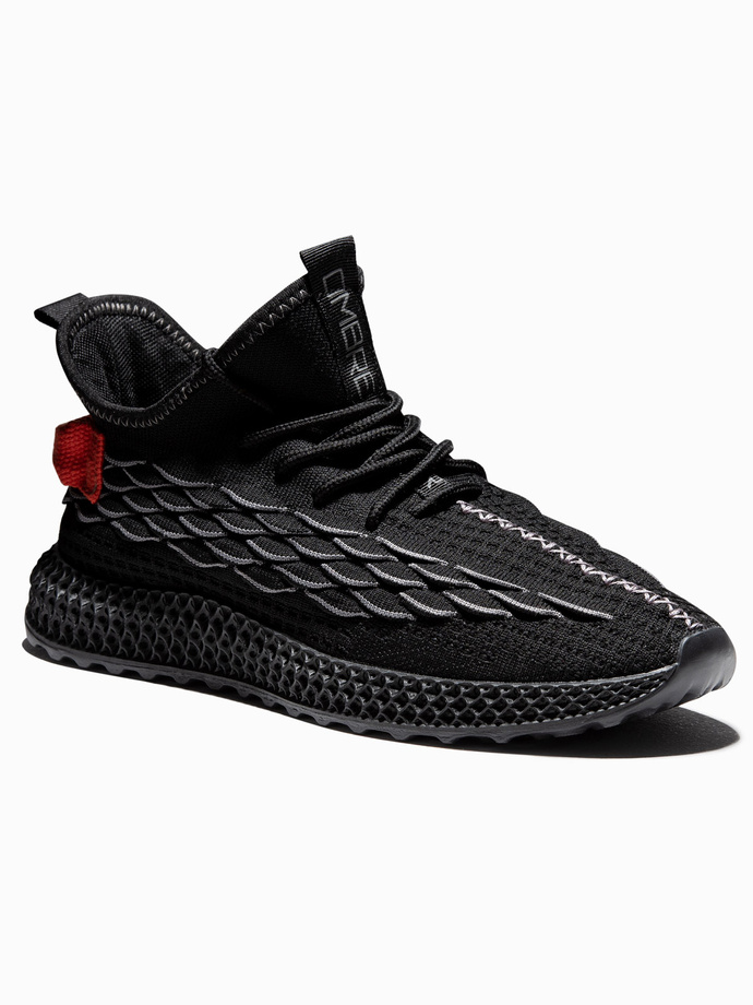 Men's lightweight lace-up sneaker shoes - black V3 OM-FOKS-0141