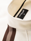 Men's sweatshirt with high collar and stripes - cream V3 OM-SSZP-0219