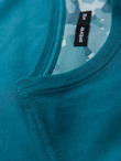 Men's cotton t-shirt with printed pocket - turquoise V1 OM-TSPT-0228