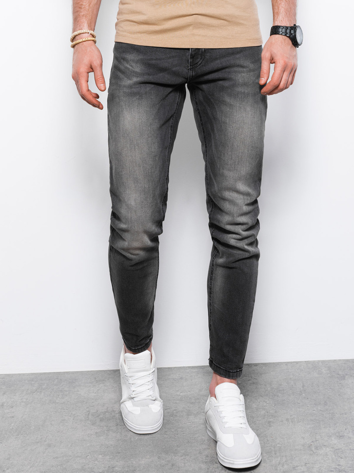 Spodnie jeansowe męskie SLIM FIT - grafitowe P1023