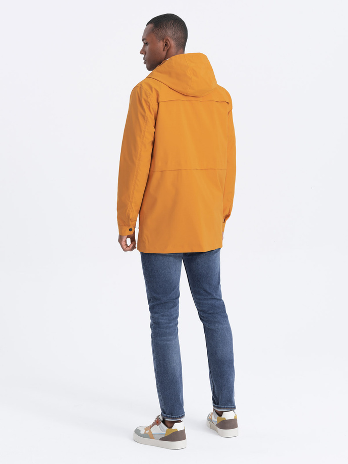 Men's parka jacket with cargo pockets - mustard V3 OM-JANP-22FW-004