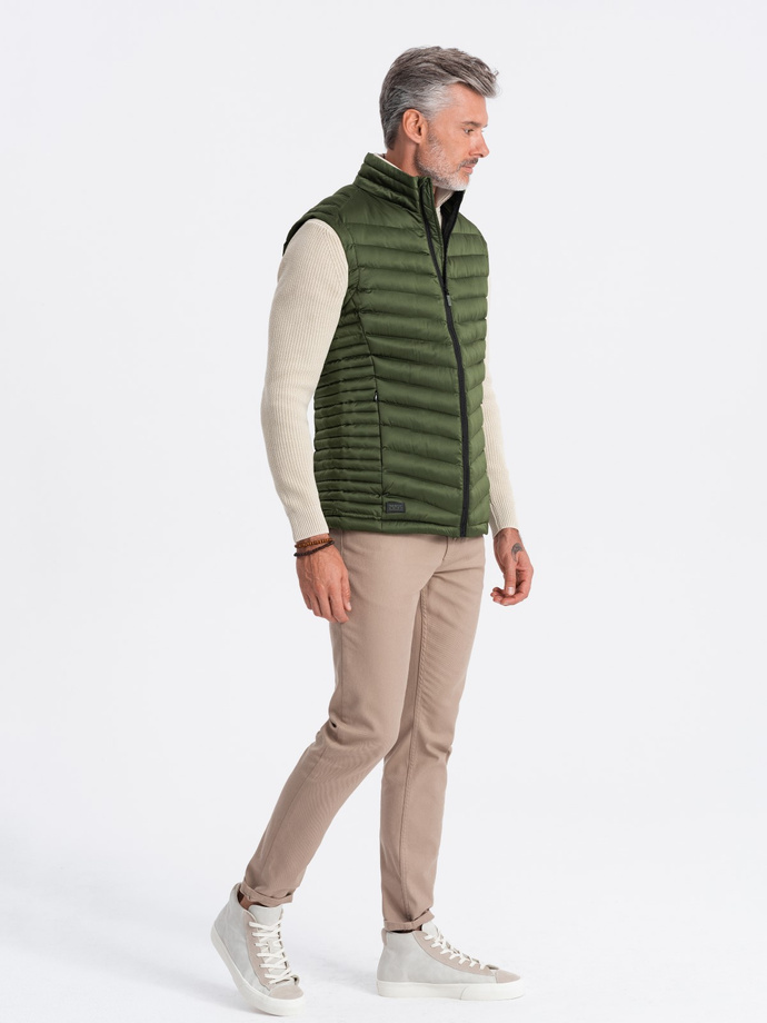 Men's quilted sleeveless - dark green V4 V54