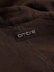 Men's retro biker jacket with stand-up collar - brown V1 OM-JAFL-0197