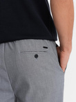 Men's REGULAR FIT chino pants with elastic waistband - gray V2 OM-PACP-0157