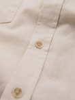 Men's linen shirt with classic collar and pockets REGULAR FIT - cream V3 OM-SHCS-0134