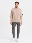 Men's marbled denim JOGGERS pants - gray V3 OM-PADJ-0133
