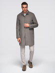 Men's insulated coat with hood and concealed zipper - black V1 OM-COWC-0110