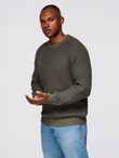 Knitted monochrome men's viscose cardigan - navy blue V1 OM-SWCD-0126