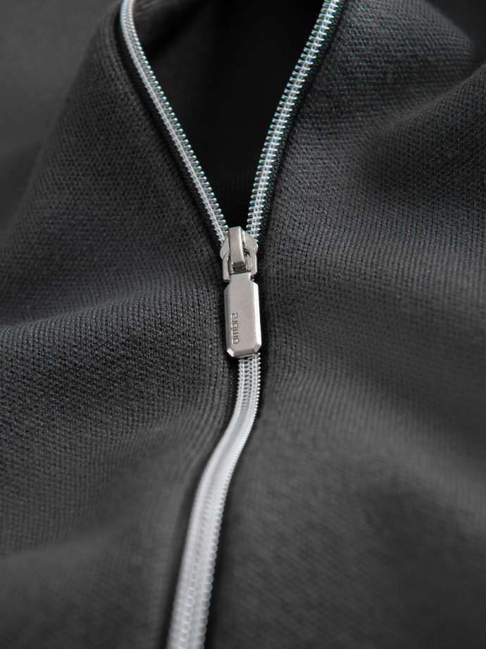 Men's plain zip sweater - graphite V2 OM-SWZS-0146