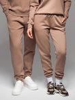 Klasyczne spodnie dresowe unisex ze ściągaczami – brązowe V16 OU-PSBC-0100