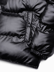 Kurtka męska zimowa puffer błyszcząca - czarna V1 C545