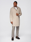 Men's insulated coat with hood and concealed zipper - black V1 OM-COWC-0110