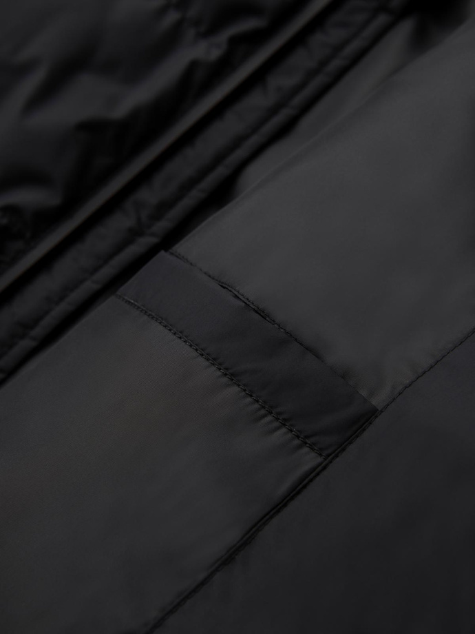 Men's quilted insulated jacket with raglan sleeves - black V4 OM-JAHP-0302