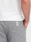 Spodenki męskie z tkaniny melanżowej LOOSE FIT - szare V6 OM-SRSK-0116