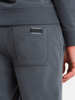 Dresowy męski bawełniany komplet BASIC bluza nierozpinana + joggery – grafitowy V11 Z84