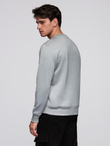 Classic men's sweatshirt with inscription - grey melange V1 B1711