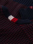 Knitted monochrome men's viscose cardigan - navy blue V1 OM-SWCD-0126