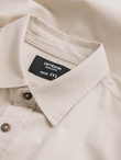 Men's REGULAR FIT cotton shirt with buttoned pockets - cream V1 OM-SHCS-0146