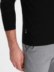 Signature men's elastane longsleeve with a crew neckline - black V3 OM-LSCL-0110