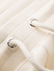 Men's sweatpants with piping and ribbing on the legs - cream V3 OM-PASK-0258