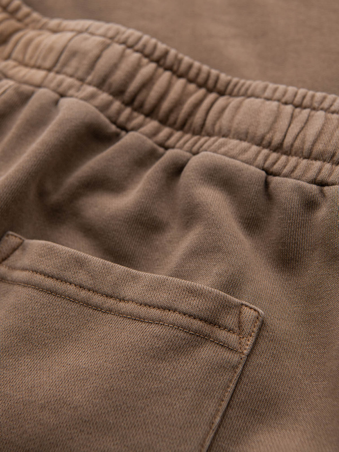 RELAXED FIT men's athleisure style short sweat shorts - light brown V2 OM-SRWS-0122