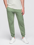 Spodnie męskie dresowe typu jogger - zielone V3 OM-PABS-0173