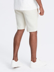 Men's pre-knee BASIC sweat shorts - cream V5 OM-SRBS-0149 