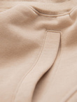 Męskie bawełniane spodnie joggery dresowe BASIC – beżowe V6 OM-PABS-0174