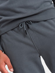 Dresowy męski bawełniany komplet BASIC bluza nierozpinana + joggery – grafitowy V11 Z84