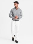 Men's shirt with pocket REGULAR FIT - grey melange V3 OM-SHCS-0148
