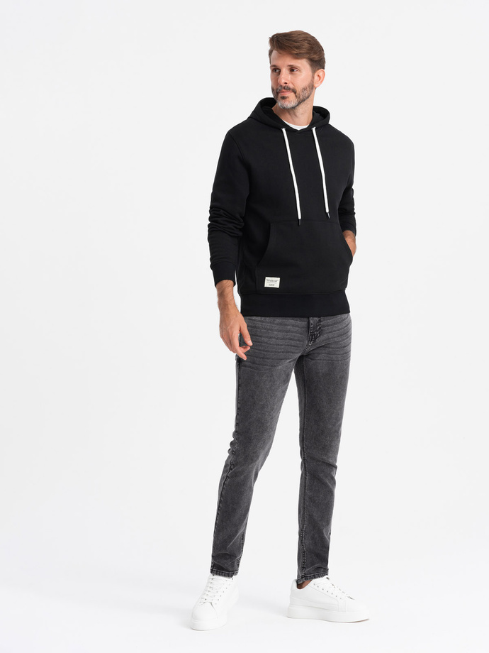 Dopasowane jeansowe męskie spodnie SLIM FIT z elastanem – grafitowe V3 OM-PADP-0214