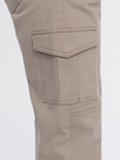 Men's JOGGER pants with zippered cargo pockets - beige V2 OM-PAJO-0123