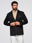 Men's knitted jacket with a fitted cut - black V5 OM-BLZB-0100