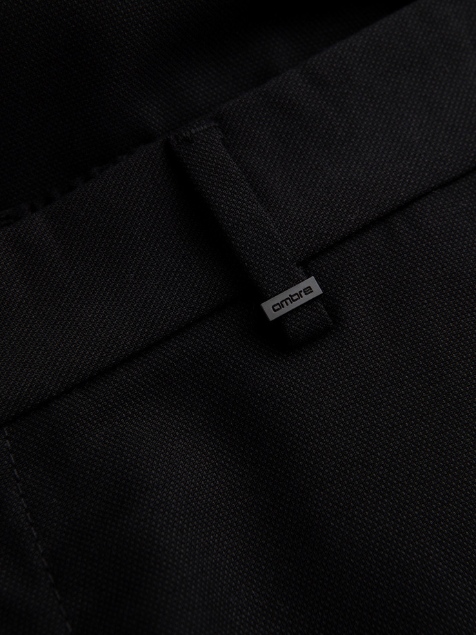 Men's REGULAR FIT chino pants with elastic waistband - black V4 OM-PACP-0157