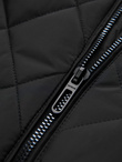 BIKER men's insulated jacket quilted in a diamond pattern - black V1 OM-JALP-22FW-006
