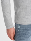 Men's longsleeve with buttons at the neckline - grey melange V8 OM-LSCL-0107