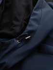 Men's lightweight jacket with hood and mesh lining - navy blue V1 OM-JANP-0149