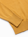 Sweter męski z kapturem - musztardowy V4 E187