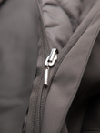 Men's insulated coat with hood and concealed zipper - black V1 OM-COWC-0110