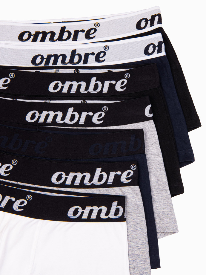 Men's cotton boxer shorts with contrasting elastic - 7-pack mix V2 OM-UNBO-0100