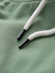 Men's knit shorts with drawstring and pockets - green V3 OM-SRBS-0139