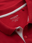 Men's cotton polo shirt with contrast trim - red V2 OM-POSS-0113