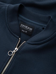 Men's unbuttoned cotton sweatshirt bomber - navy blue V4 OM-SSZP-0215