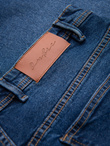 Men's denim shorts with classic cut - dark blue V3 OM-SRDS-0171