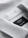 Men's shirt with pocket REGULAR FIT - light grey melange V2 OM-SHCS-0148